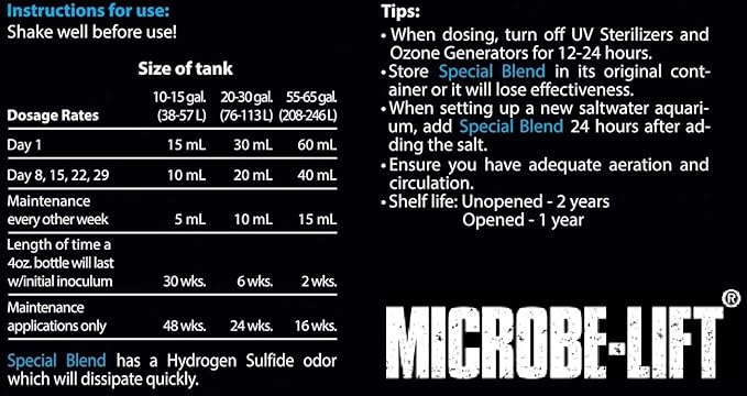 Microbe-Lift SBH04 Special Blend Aquarium and Fish Tank Cleaner for Freshwater and Saltwater, 4 Ounces