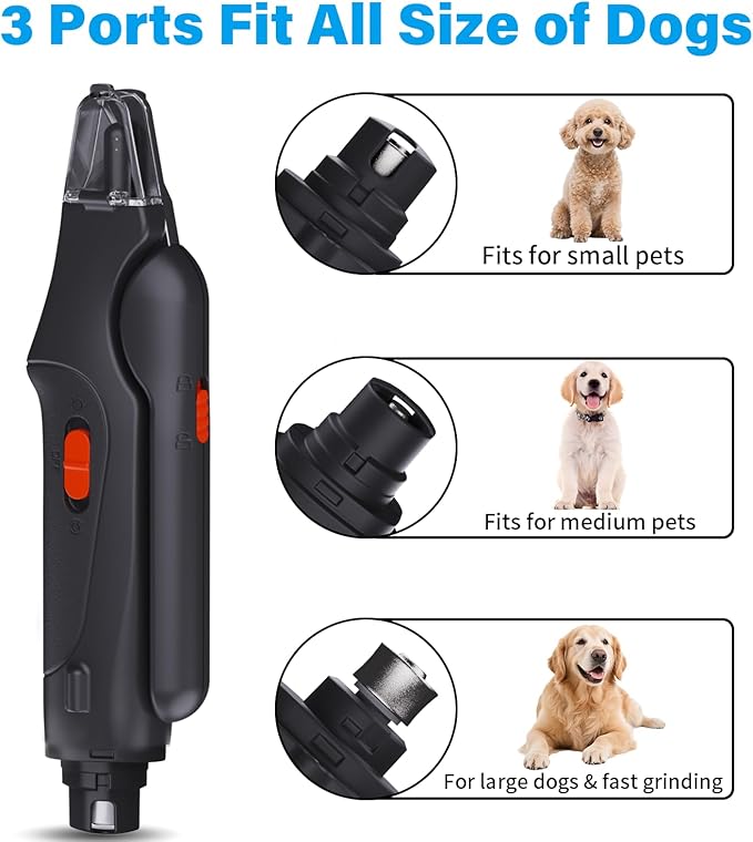 2 in 1 Dog Nail Clippers & Cat Nail Clippers Trimmers for Large Medium Small Dogs Cats Claw Trimmer Quick Sensor and Safety Guard USB Rechargeable Dogs Nail Trimmer with Catcher & 2 LED Lights