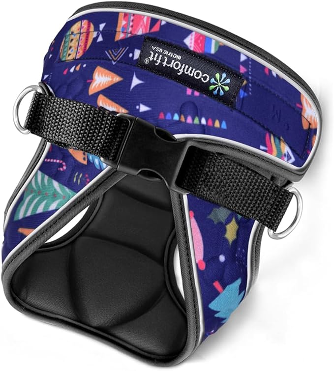 Comfort Fit Dog Harness No Pull with Adjustable Buckles Soft Padded Reflective Choke Step-in Pet Vest with Easy Control Handle for Small Medium Large Dogs & Puppies for Walking Running Training