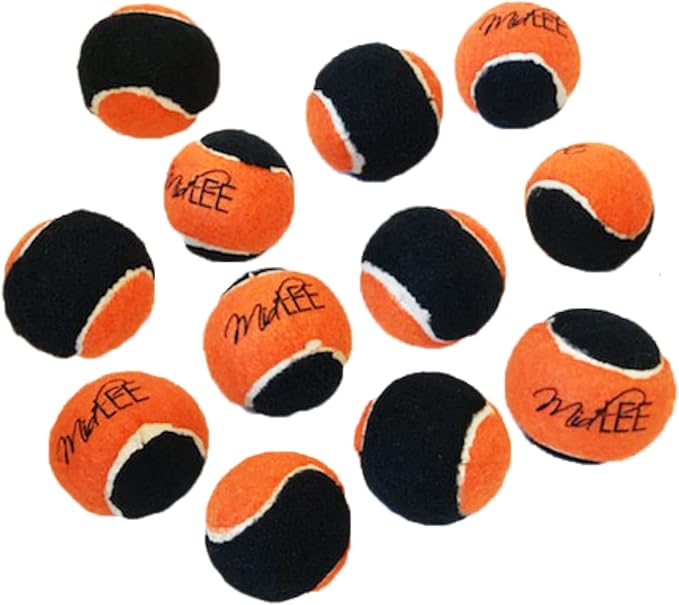 Midlee Orange/Black Dog Halloween Tennis Balls- Set of 6