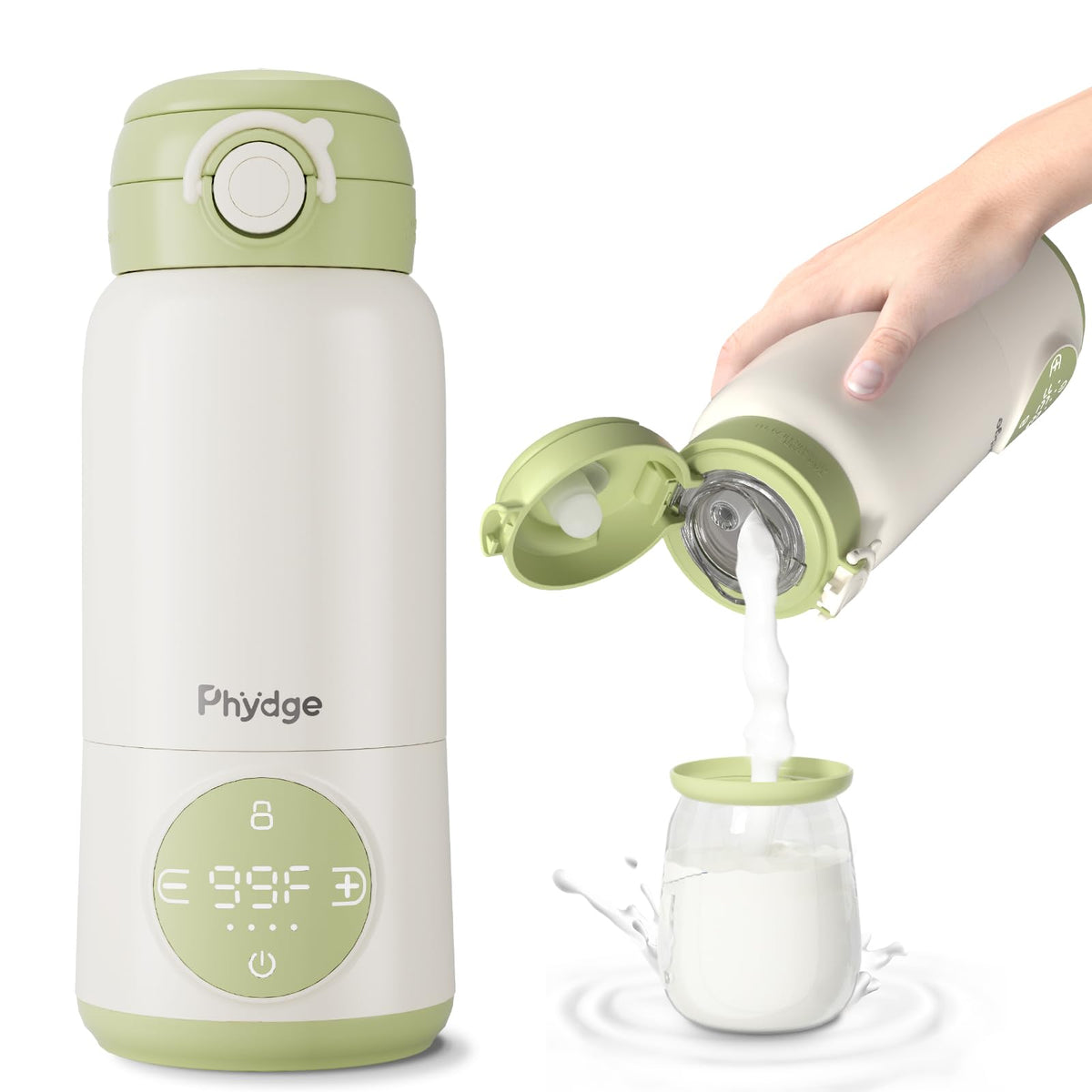Portable Bottle Warmer for Travel,12.5oz Cordless Baby Milk Warmer on The go for Formula,Breastmilk,Water,3 Mins Fast Heating & Precise Temp Control Travel Essential