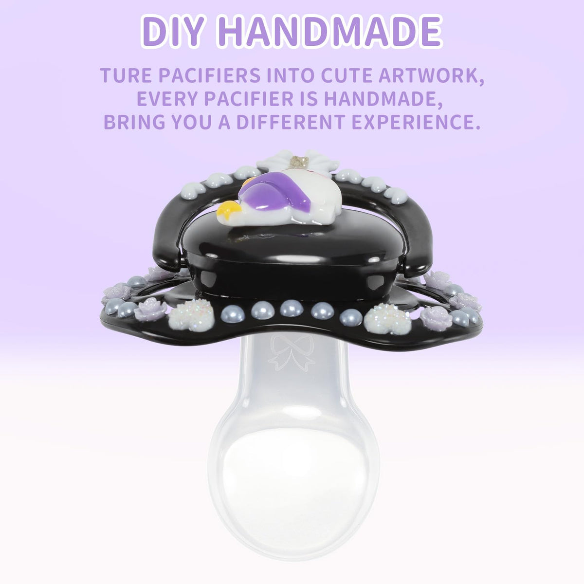 CutiePlusU Large Size Pacifier DIY Handmade Big Shield- White