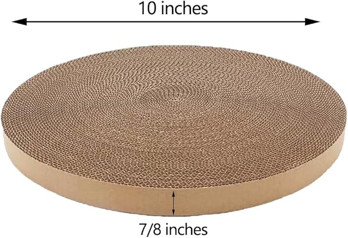 Pet Supplies Scratch and Spin Cat Scratcher Replacement Pads for Active Play, Natural Recycled Corrugated Cardboard, Supports Pet Behaviors, Relieves Stress - 2 Count (Replace Cardboard 2PCS)