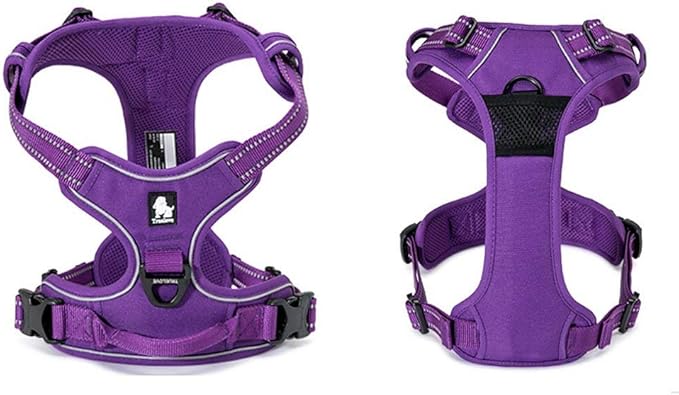 TRUE LOVE Truelove Adjustable No-Pull Dog Harness Reflective Pup Vest Harnesses Comfortable Control Brilliant Colors TLH5651(Purple,XL)