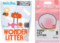 Tofu Cat Litter Natural Clumping Tofu Cat Litter 5.5lb/88oz 5 Scents (Peach + Wonder Litter, 2 Pack)