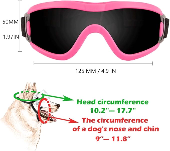 Medium Dog Sunglasses with Adjustable Strap UV Protection, Winproof Puppy Sunglasses, Suitable for Dogs Eyes Protection，Soft Dog Goggles