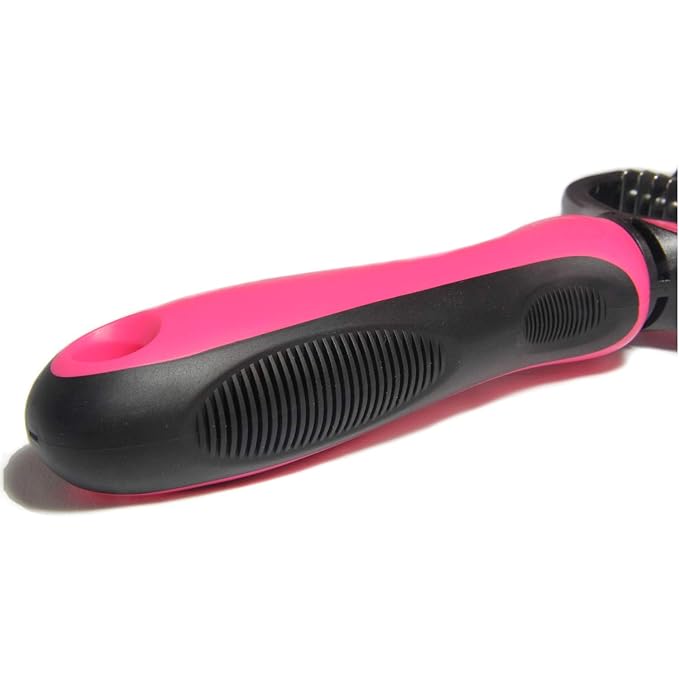 Maxpower Planet Pet Grooming Brush - Double Sided Undercoat Rake for Dogs & Cats, Extra Wide Brush to Reduce Shedding by 95% (Pink, S)