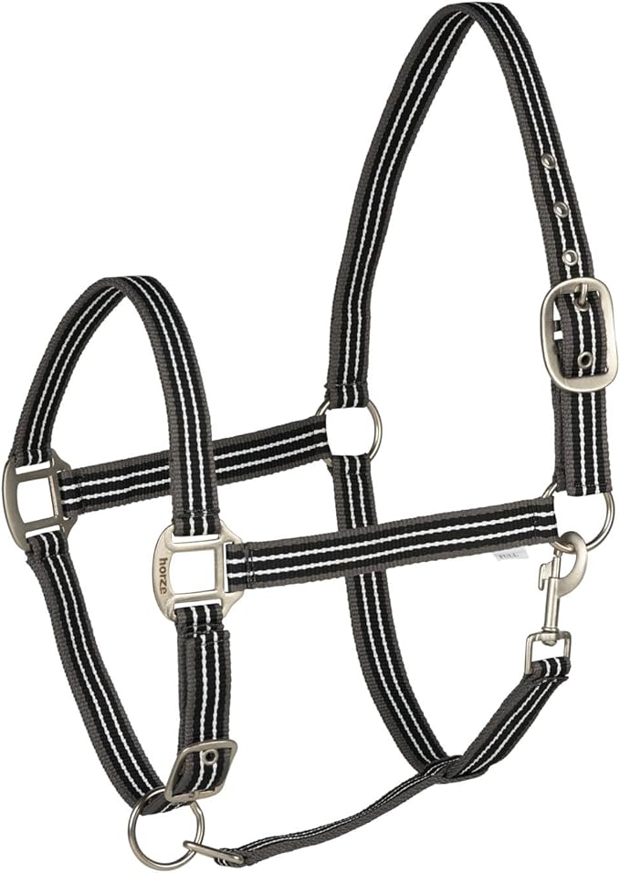 HORZE Adepto Adjustable Horse Halter | Soft, Durable Polyester - Dark Navy - Pony