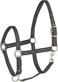 HORZE Adepto Adjustable Horse Halter | Soft, Durable Polyester - Dark Navy - Pony