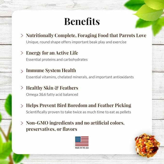 LAFEBER'S Sunny Orchard Nutri-Berries Pet Bird Food, Made with Non-GMO and Human-Grade Ingredients, for Parrots, 3 lb