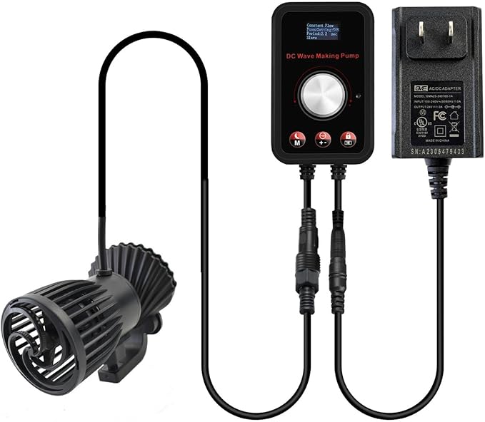 CONQUERALL 520-2600GPH 15W Wave Maker 24V DC Multi Angle Direction Sine Wave Technology Large Flow Suit for Fish Tank Aquarium Freshwater and Saltwater