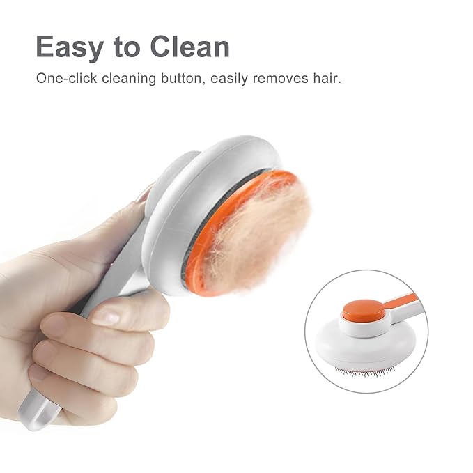 Cat Brush with Release Button, Pet Grooming Brushes for Shedding, Suitable for Long and Short Haired Cats and Dogs, Easy to Remove Removes Loose Undercoat