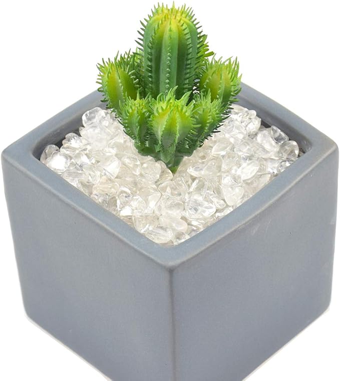 WAYBER 1 Lb/460g Natural White Clear Quartz Crystal Stones Irregular Aquarium Pebble Decorative Rocks Gravels Sands for Turtle Tank//Terrarium/Flowerpot/Vase Decoration (Fill 1 Cup)