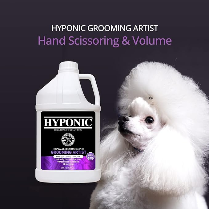 HYPONIC Grooming Artist Shampoo - Hypoallergenic Pet Shampoo for Groomers (Hand Scissoring & Volume (1 GAL))