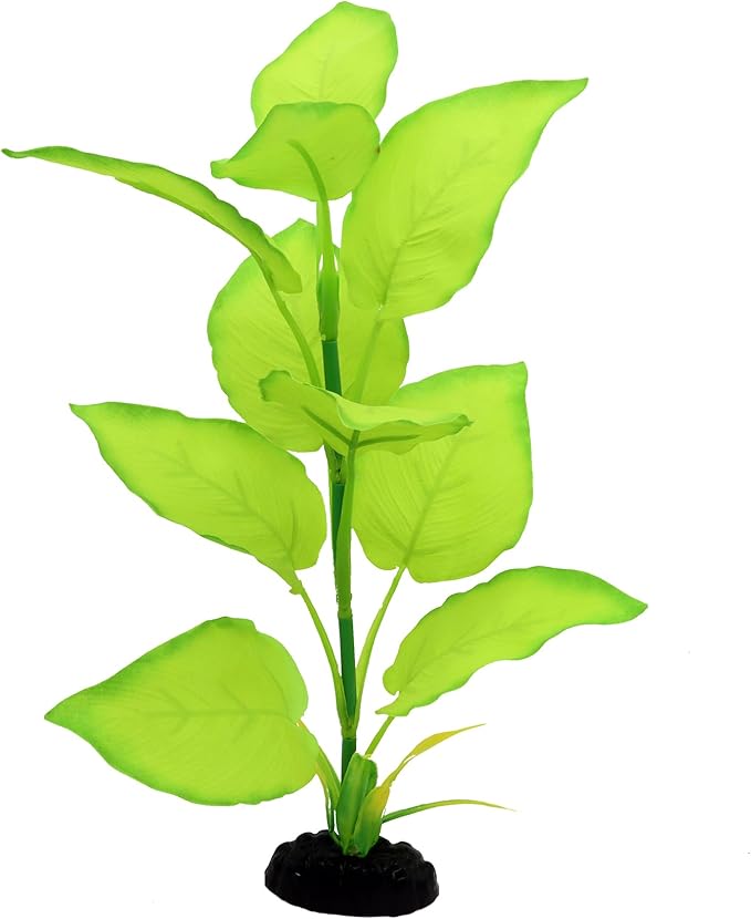 2-Pack 12 Inch Aquarium Silk Aquarium Plants, Artificial Plastic Plant for Small Tank, Goldfish, Fish Hides (Light Green, 12 Inch)