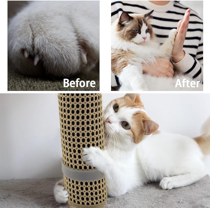 Cat Nail File Scratcher Wrapped Around Cat Scratching Post, 14.81x11.12 Inches, Cat Scratch Pad That Files Nails, Protects Post