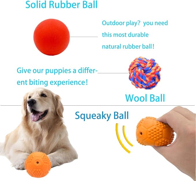 5 Different Functions Interactive Dog Puzzle Toys Balls for Medium Large Dogs, Food Treat Dispensing Dog Toys