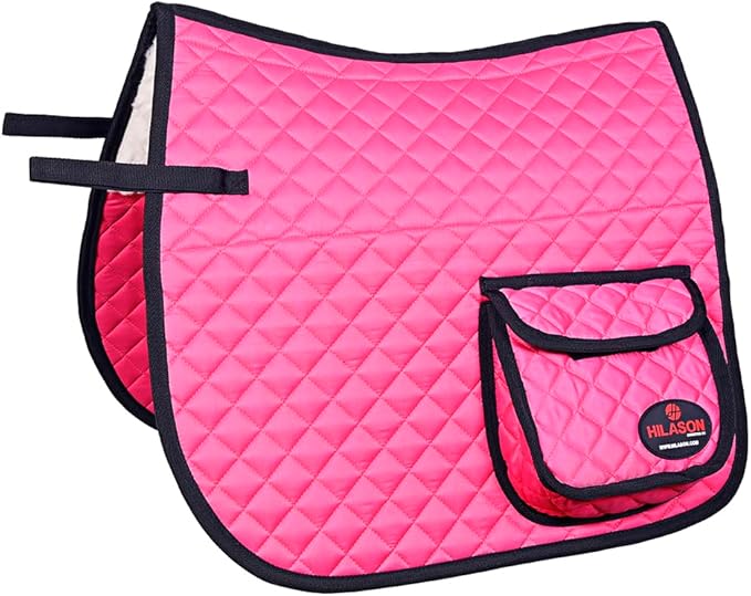 HILASON Western Horse Luxury Quilted Saddle Pads with Pockets | Pad