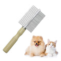 Wooden Handle Grooming Comb for Dogs Cats Pet（Double-Sided）