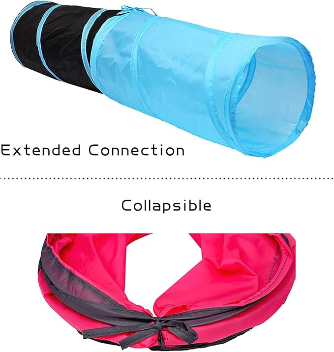 iCAGY Foldable Spiral Cat Tunnel - Indoor Toy for Small Cats, Kittens, and Rabbits - Tube for Interactive Play and Outdoor Fun - Pet Activity Toy 20" 3 Pcs