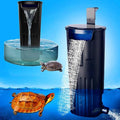 LONDAFISH Ultra-Low Water Level Turtle Filter - 600L/H Submersible Aquarium Filter w/Waterfall Oxygenation, Quiet Operation for 10-40 Gallon Tanks