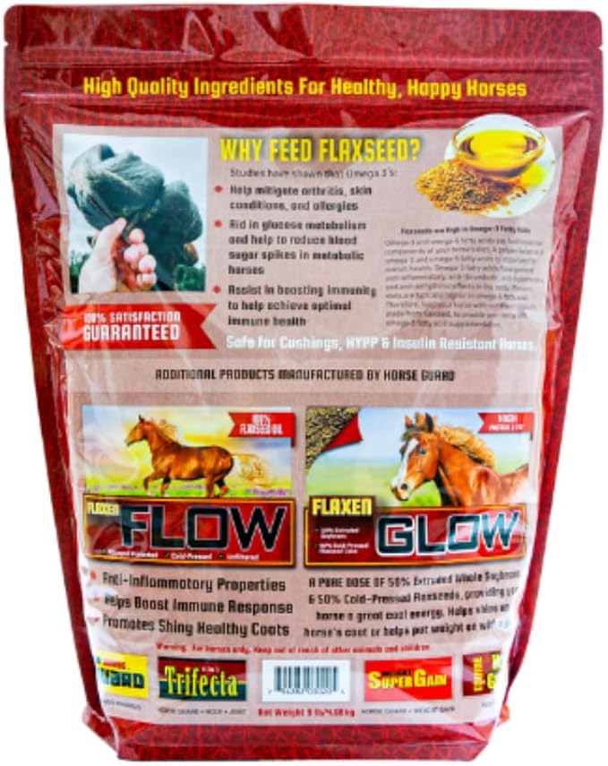 Flix 9 lb, 100% Flaxseed Healthy Treats for Horses, High in Omega-3