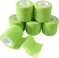 6 Pack 2" x 5 Yards Self Adhesive Bandage Wrap Breathable Cohesive Vet Wrap for Pets, Elastic Self-Adherent Tape for Sports, Wrist, Ankle (Green)