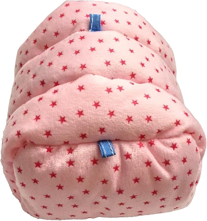 WOWOWMEOW Small Animals Warm Hanging Cage Cave Bed for Hamsters, Guinea-Pigs, Rats, Rabbit and Chinchillas (L, Star-Pink)