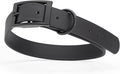 Dogline Biothane Waterproof Dog Collar Strong Coated Nylon Webbing with Black Hardware Odor- Proof for Easy Care Easy to Clean High Performance Fits Small Medium or Large Dogs, Black