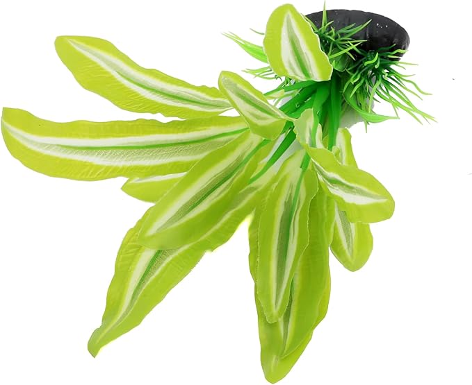 Silk Aquarium Plants for Betta Fish Tank, 2 Pcs 8 Inch Small Silk Aquarium Plant Aquatic Water Grass Decoration，Green-Yellow
