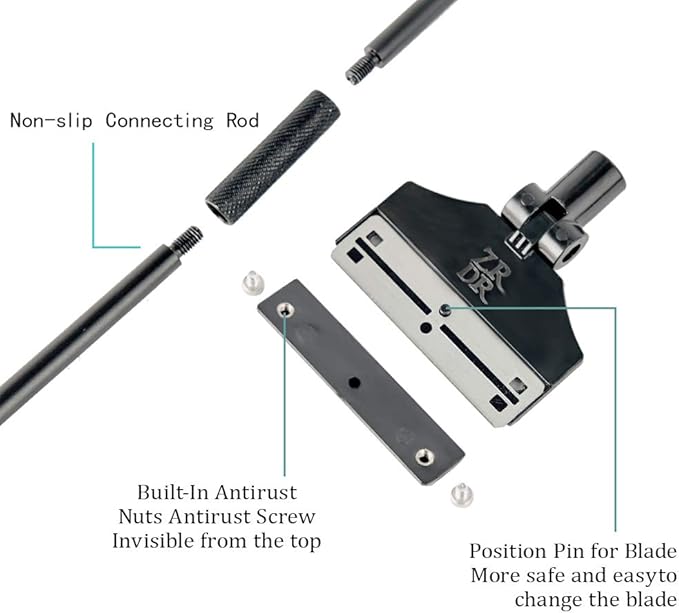 ZRDR Stainless Steel Algae Scraper Aquarium Cleaning Tool for Glass Aquariums, Including Algae Scraper, Sponge Pad, Fish Net, Cleaning Brush, Adjustable Length, Durable, Does Not Hurt The Fish Tank