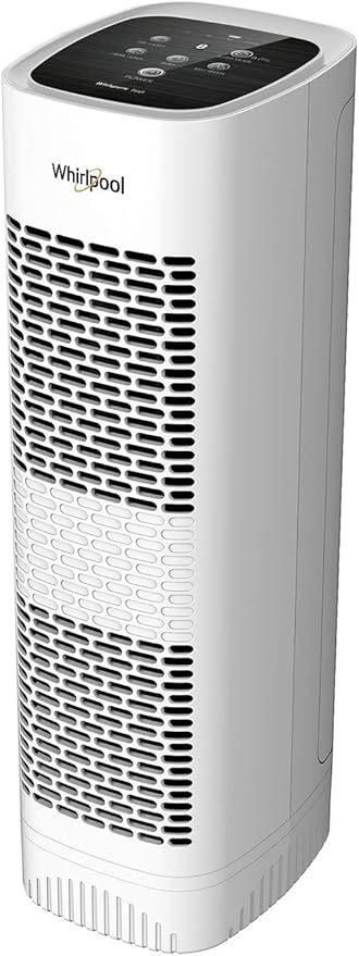 Whirlpool WPT80P Whispure True Hepa Air Purifier, Activated Carbon Advanced Anti-Bacteria, Ideal for Wildfire, Allergies, Odors, Pet Dander, Mold, Smoke and Germs, Large, White
