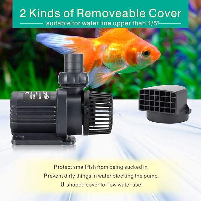 Hygger 1350GPH Quiet Submersible and External 24V Water Pump, with Controller (30%-100% Settings), Powerful Return Pump for Fish Tanks, Aquariums, Ponds, Fountains, Sump, Hydroponics (40W, 13.1ft)