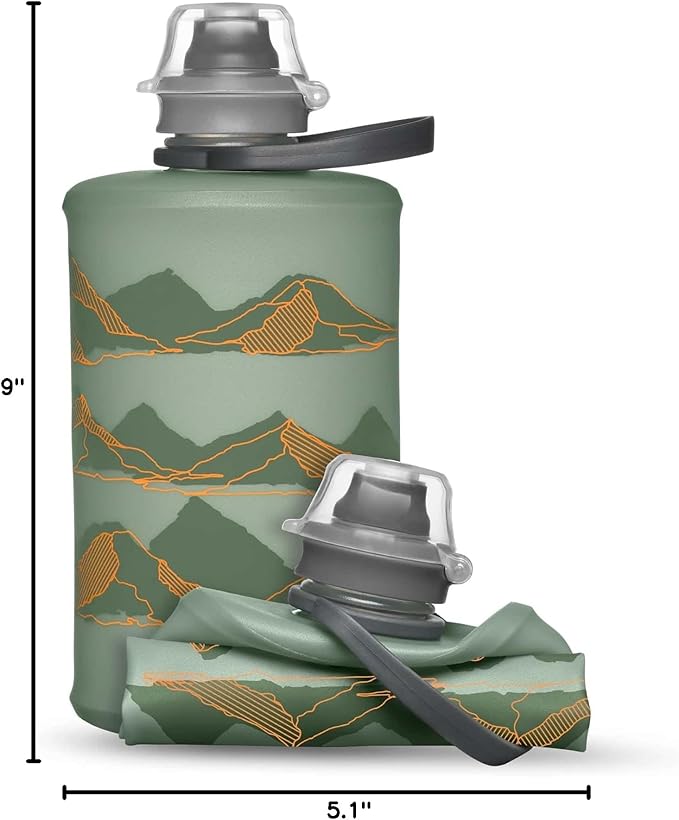 HydraPak Stow - Collapsible Backpacking Water Bottle (350ml, 500ml, 1L) - BPA Free, Ultra Light, Spill-Proof Twist Cap