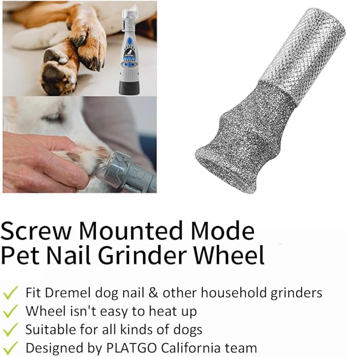 ClassA+80 Diamond Dog Nail for Dremel, Screw-Mounted Mode Nail Dremel Tool for Dogs, Especially Suitable for Long-Haired Dogs, Dremel Polishing Bits, Animals Nail Care & Home Grinder Tools