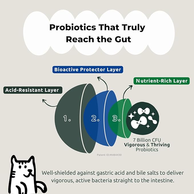 Oh!Pet® 5-in-1 Digestive Probiotics – 7B CFU Powder for Dogs & Cats with Prebiotics & Enzymes (Chicken, 30 Packets)