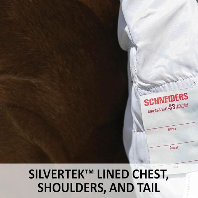 Schneiders Cooling Soft Interlock Mesh II Horse Fly Sheets | 300D Cooling Fabric | 80% UV Protection | SilverTek Lining | Reflective Stripes