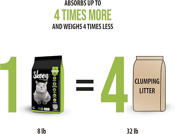 Skoon All Natural Cat Litter (3 Bags) - Original - Lightweight, Low Tracking, Non-Clumping Diatom Pebbles Absorb, Lock, and Seal Waste for Best Odor Control