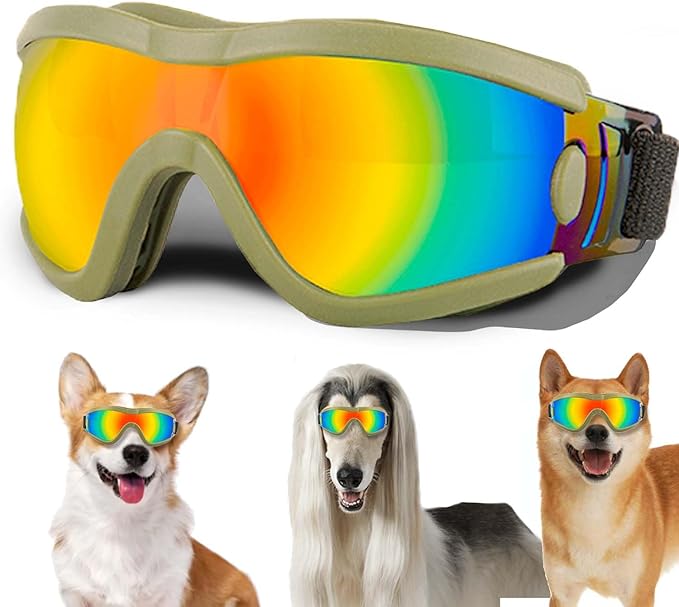 Medium Dog Sunglasses with Adjustable Strap UV Protection, Winproof Puppy Sunglasses, Suitable for Dogs Eyes Protection，Soft Dog Goggles