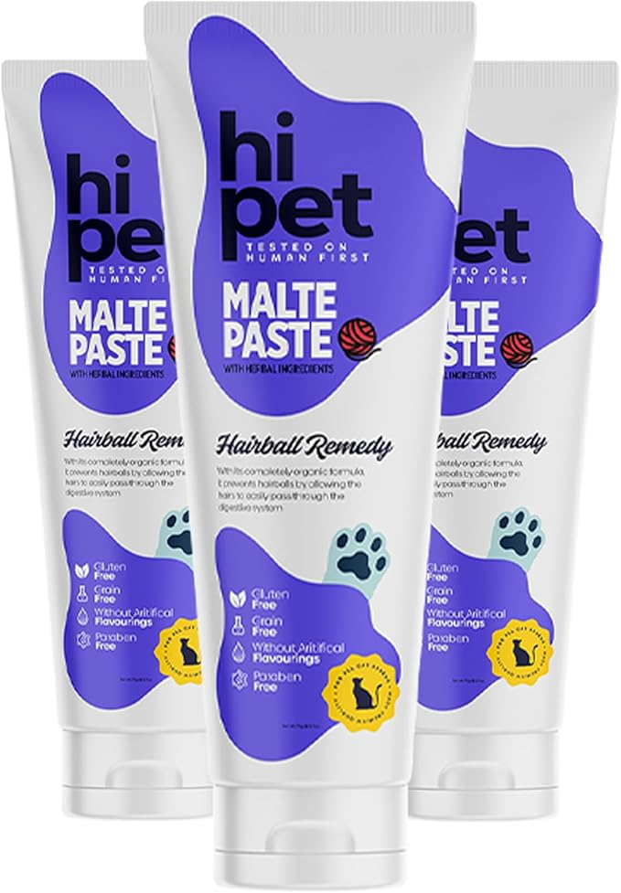 Anti-Hairball Malt, Cat Treats Lickable, Hairball Treatment for Cats, Supports Digestive System, 2.65 Oz (Pack of 3)
