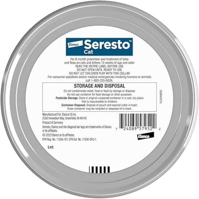 Seresto Cat Vet-Recommended Flea & Tick Treatment & Prevention Collar for Cats, 8 Months Protection | (Pack of 2)