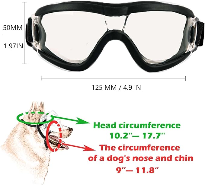 Medium Dog Sunglasses with Adjustable Strap UV Protection, Winproof Puppy Sunglasses, Suitable for Dogs Eyes Protection，Soft Dog Goggles
