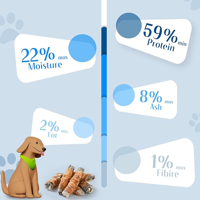 ASMPET Dog Treats Chews, Chicken Wrapped Cod Skin Sticks, Rawhide Free Cod Skin Treats for Dogs, Large, 10.6 oz
