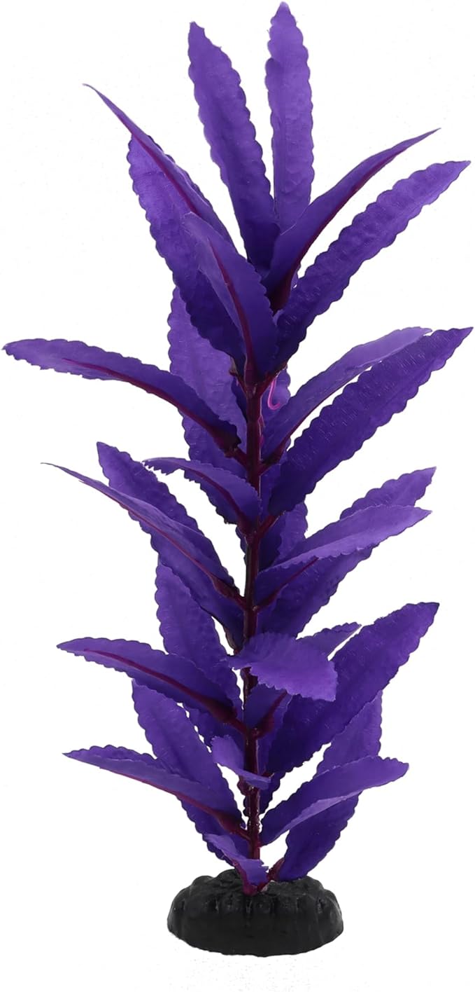 2-Pack 12 Inch Aquarium Silk Aquarium Plants, Artificial Plastic Plant for Small Tank, Goldfish, Fish Hides (Purple, 12 Inch)