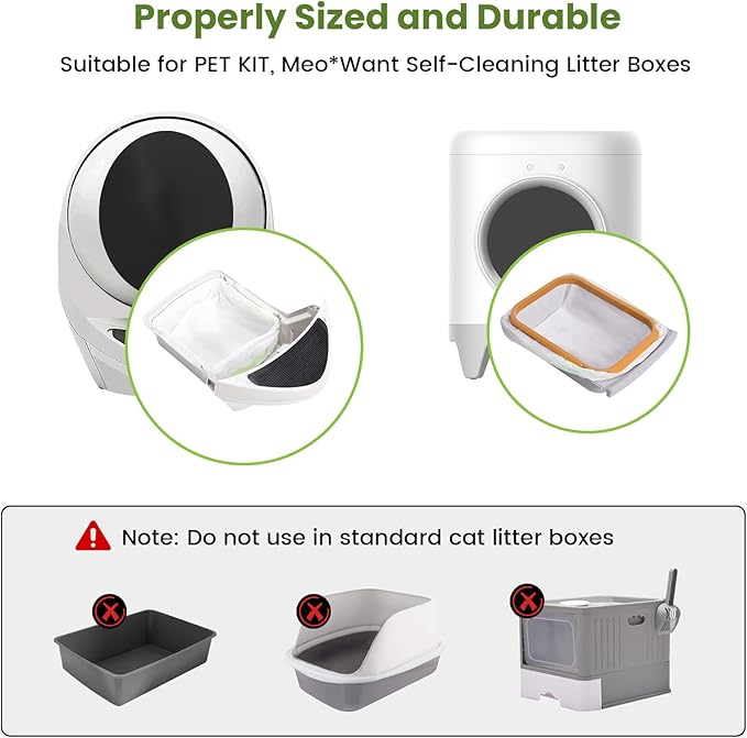 67 Count Waste Drawer Bags for Robot 3 4 and Compatible with Most Self Cleaning Litter Box & ScoopFree Clumping Poop Bin, 9 Gal Kitty Drawstring Liners Leak-proof Disposable Pet Trash Replacement Bags