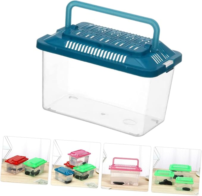 Plastic Turtle Fish Tank Plastic Handheld Fish Tank Portable Aquarium Clear Reptile Breed Container Cricket Keeper Lizard Tank Animals Turtle Tank Beard Leopard Print