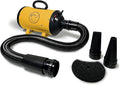 Flying Pig High Velocity Dog Pet Grooming Dryer w/Heater (Flying One, Yellow w/Black Logo)