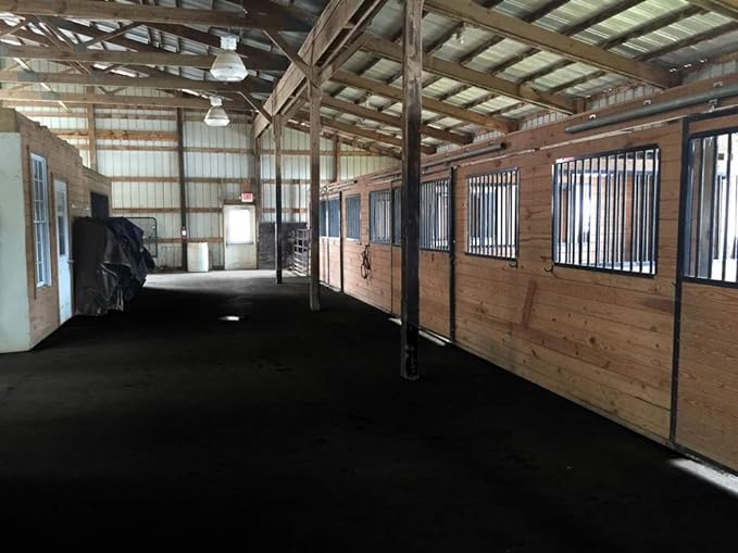 American Floor Mats - Horse/Stable Mats - Heavy Duty Stall Mats - Thick, Durable Rubber Flooring Solid Black 1/2" Thick – 4' x 25' Roll