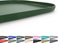 Silicone Pet Feeding Mat with Raised Edge for Food and Water, Dog Bowl Mats, Cat Bowls Placemat with High Lip for Floor Waterproof, Rubber Tray for Cats and Dogs 22 x 14 x0.8 Dark Olive