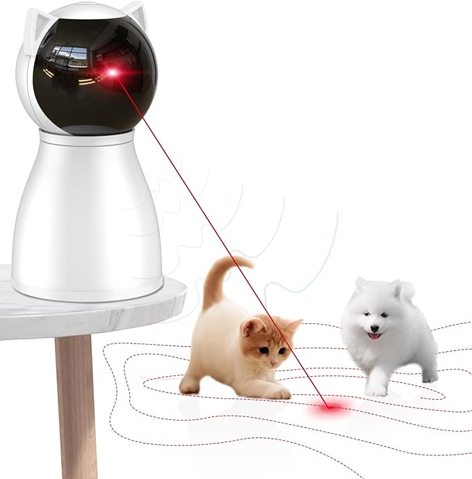 Cat Toys [2025 Newly Upgraded] Real Random Trajectory Rechargeable Motion Activated Cat Laser Toy Automatic,Interactive Cat Toys for Indoor Cats/Kitten/Dogs